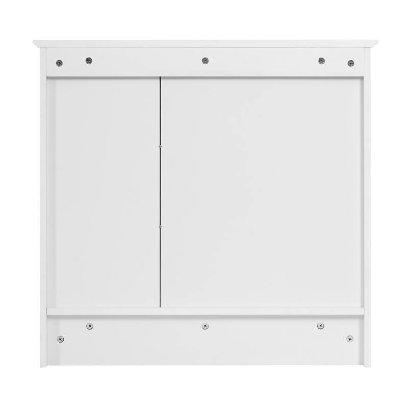 Roomfitters 30 Inch Wall Mount 2-in-1 Mirror Cabinet, Storage Organizer with Adjustable Shelf & Soft Close Hinges