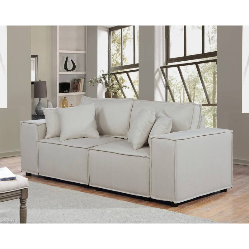 Loveseat with 4 Accent Pillows