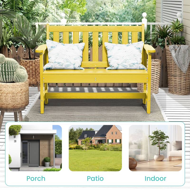 Outdoor 2-Person Garden Bench 42.92-in W x 35.83-in H