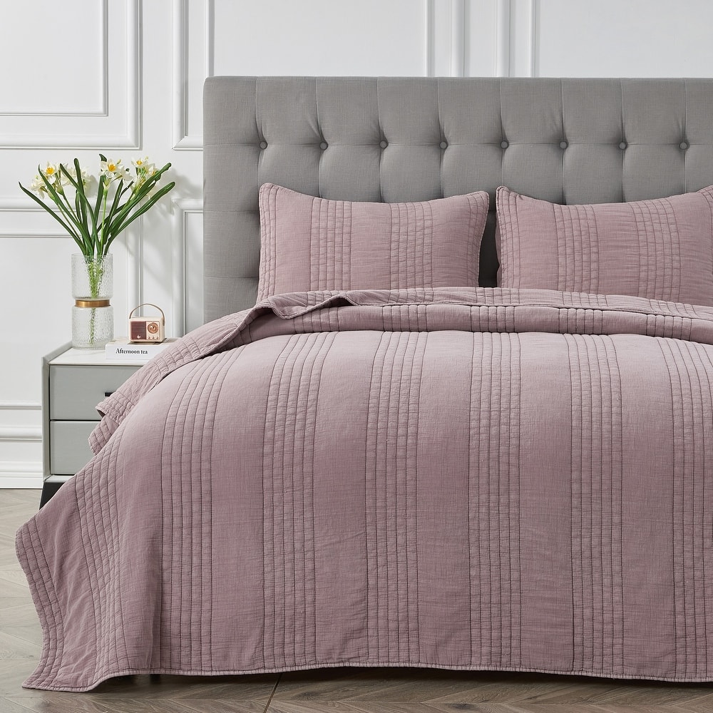 Stonewash Classic Cotton Quilt & Coverlet Set