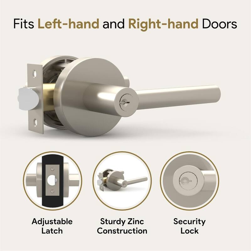 Mega Handles SUANA Square Privacy Door Knob with Lock | Reversible Keyless Door Knobs Interior for Hallway, Bathroom & Bedroom