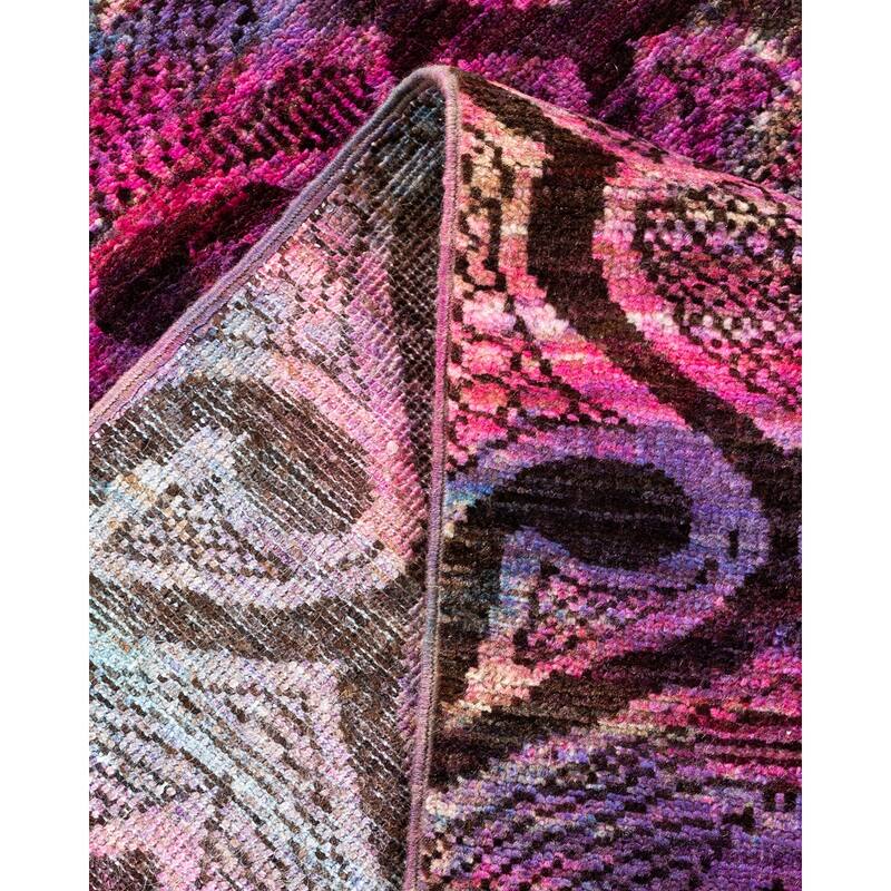 Overton Hand Knotted Wool Contemporary Overdyed Pink Area Rug - 5' x 8'