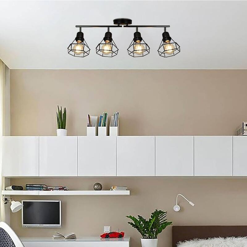 4 Light track light black bedroom light fixture metal ceiling light