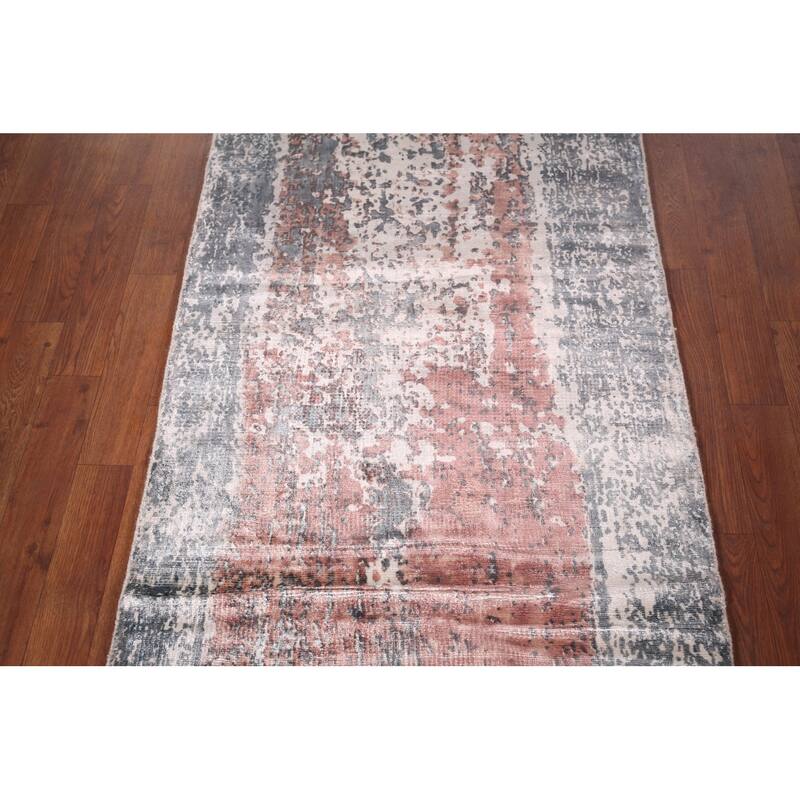 Contemporary Abstract Indian Foyer Rug Handmade Wool Carpet - 2'7"x 4'10"