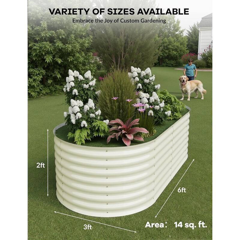 Galvanized Raised Planter Boxes Outdoor, for Vegetables, Fruits, Flower