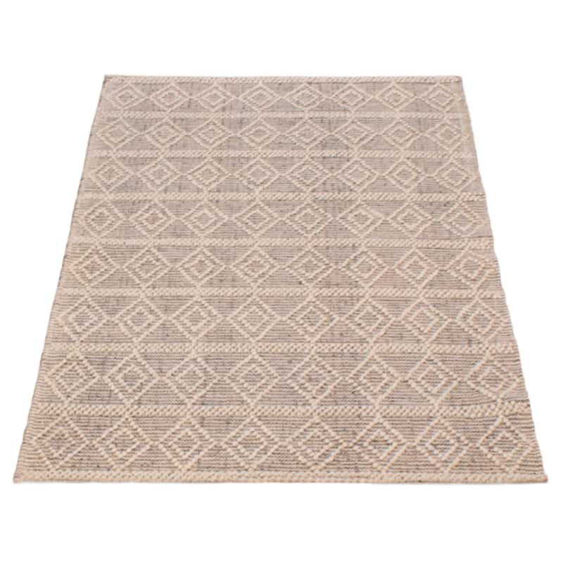 ECARPETGALLERY Braid weave Sienna Ivory Wool Rug - 4'0 x 6'0