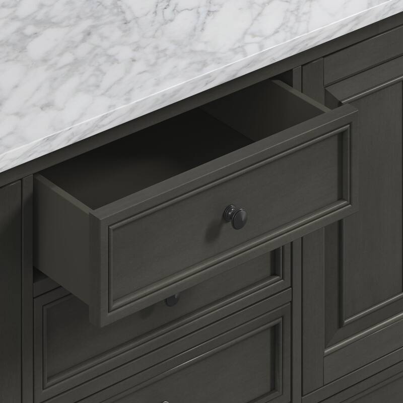 Avanity Thompson 72 in. Double Sink Bathroom Vanity with Carrara Marble Top - 73"W x 22"D x 35"H