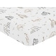 preview thumbnail 3 of 4, Jungle Safari Animals Boy Girl Fitted Crib Sheet Taupe Black White Gender Neutral Elephant Giraffe Wildlife Adventure Serengeti