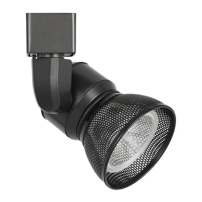 10W Integrated LED Metal Track Fixture with Mesh Head, Black