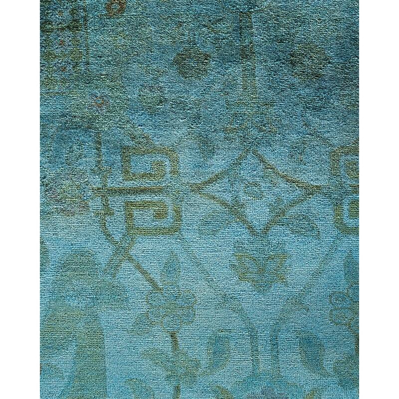 Overdyed, One-of-a-Kind Hand-Knotted Area Rug - Blueish - 12' 1" x 15' 2"