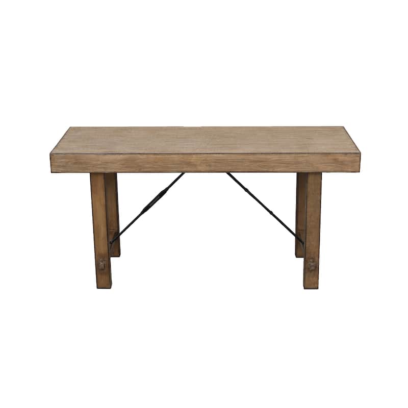 Dity Counter Height Table, 72 Inch Rectangular Top, Antique Brown Wood
