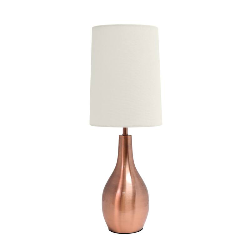 LED Hourglass Table Lamp with Round Drum Shade - 19.5" - Rose Gold