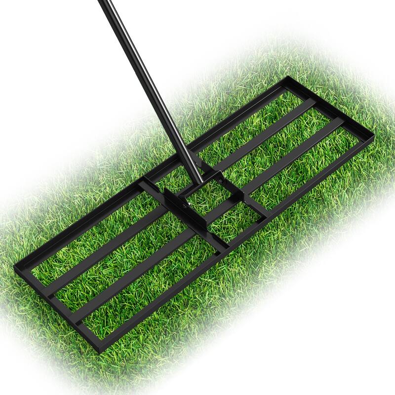 Gymax Lawn Leveling Rake 30'' x 10'' Heavy Duty Lawn Level Tool for