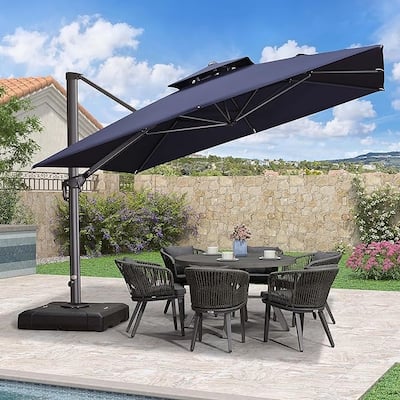 PURPLE LEAF Patio Cantilever Umbrella with 360 Degree Rotation