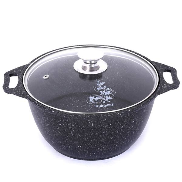 Shop Kukmara 4 2 Quart Non Stick Aluminium Cooking Pot With Lid On Sale Overstock 31889791