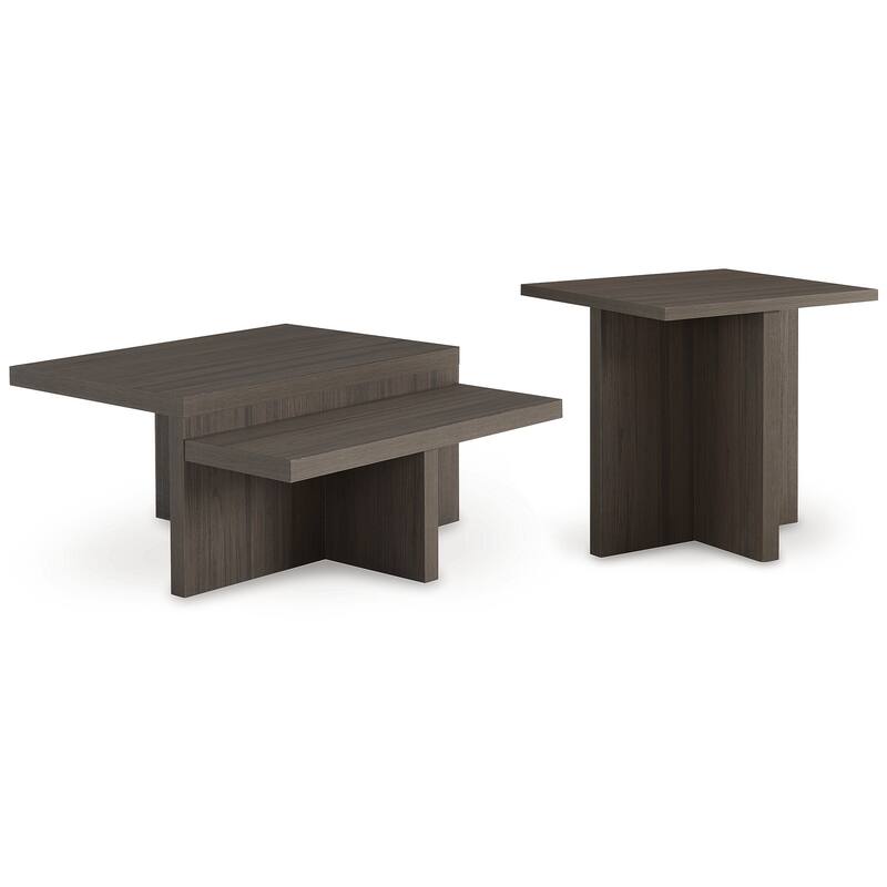 Signature Design by Ashley Zendex Brown Occasional Table Set (Set of 2) - 40" W x 40" D x 19.25" H