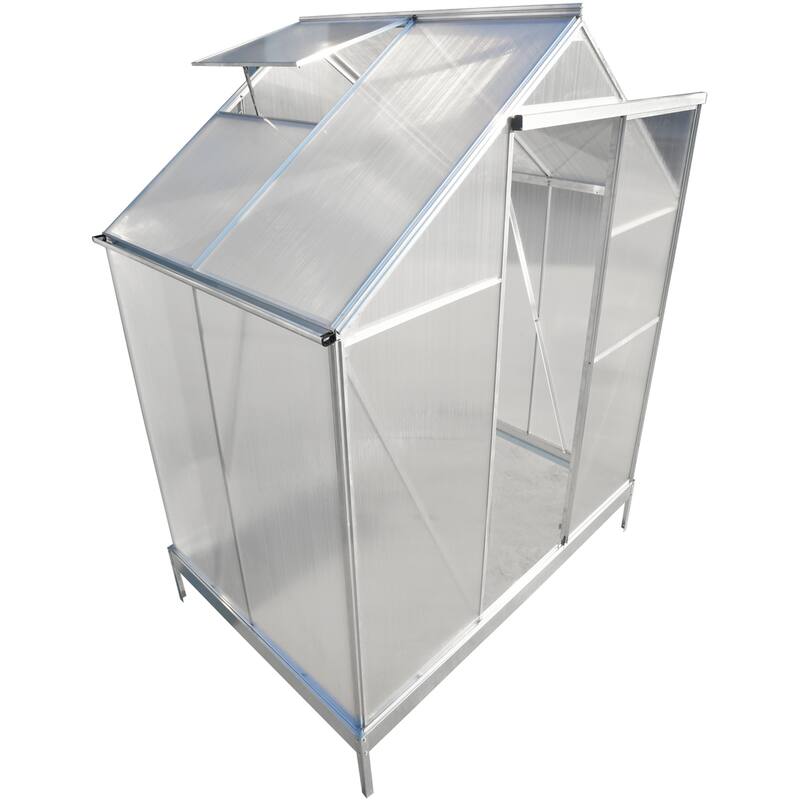 Polycarbonate Greenhouse,Heavy Duty Outdoor Walk-in Green House Kit - 6.3'*4.2'*7'