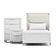 preview thumbnail 10 of 22, Furniture of America Drima Modern 3-Piece Pearl White Solid Wood Kids Platform Bedroom Set with LED