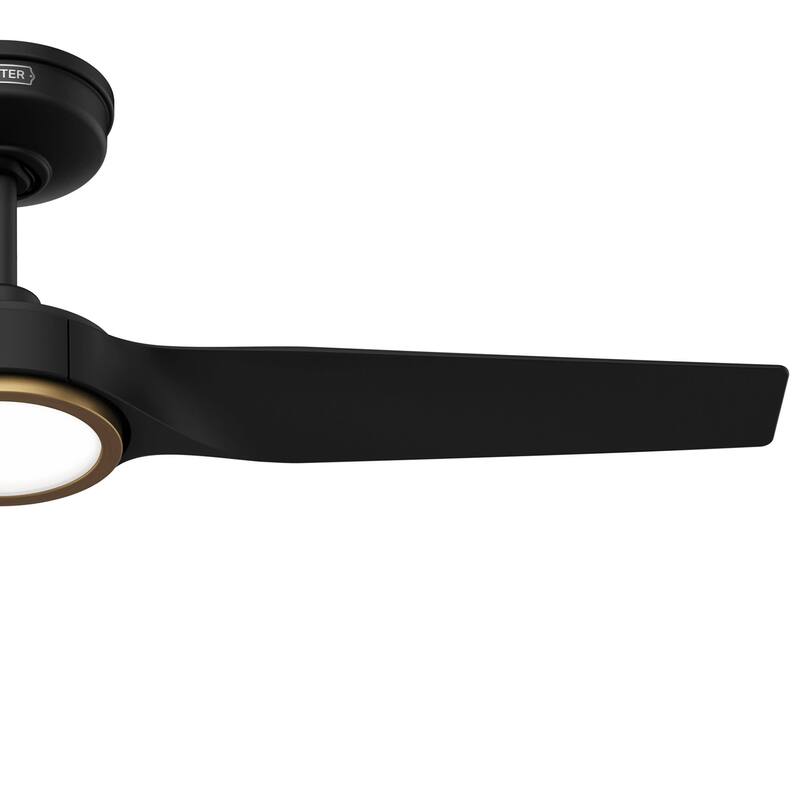 Hunter ZenTech Indoor / Outdoor 3-Blade Smart Ceiling Fan w/ LED Light and Handheld Remote - Modern & Contemporary.