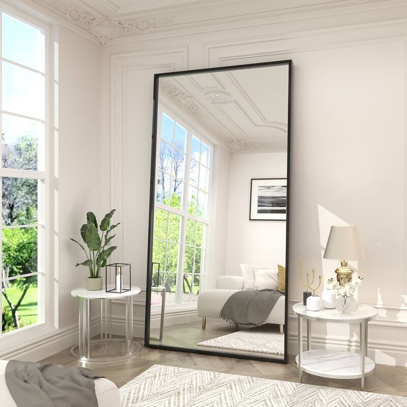 Aluminum Alloy Framed French Cleat Mounted Tempered Glass Wall Vanity Mirror