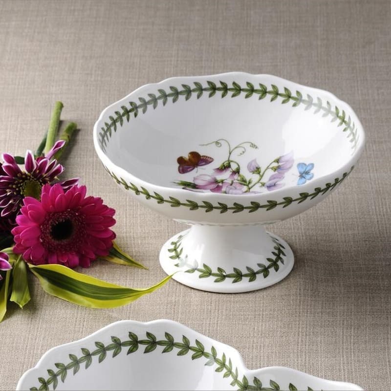 Portmeirion Botanic Garden Scalloped Edge Footed Bowl - 7 in