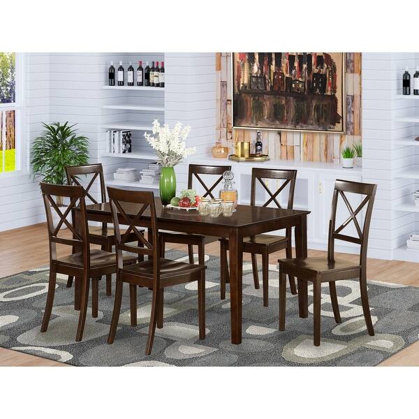 Shop Cappuccino Rubberwood 7 Piece Formal Dining Room Set With