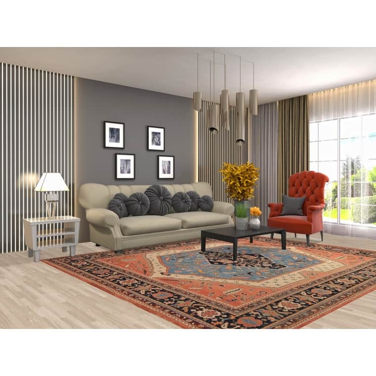 Vegetable Dye Sultanabad Oriental Area Rug Handmade Wool Carpet - 8'3" x 9'7"