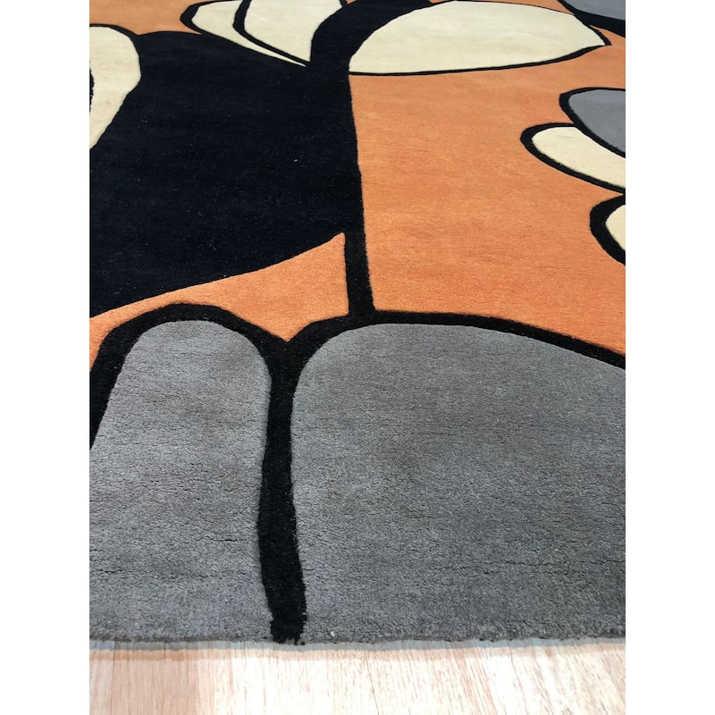 Hand-tufted Wool MIX Transitional Stripe Modern Tufted Rug - 9' x 12'