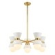 preview thumbnail 2 of 3, 5-Light Modern Linear Sputnik Bowl Cluster Island Light Globe Ceramic Chandelier