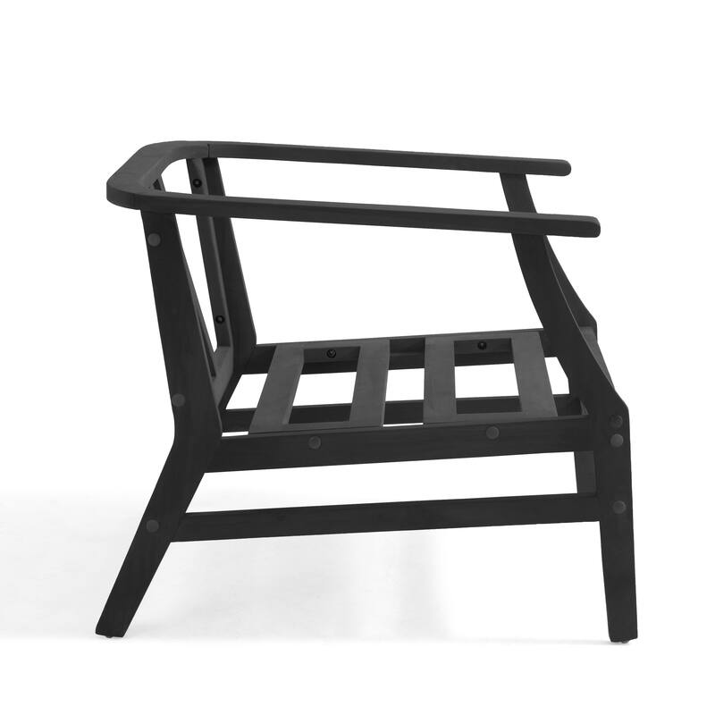 Outdoor Teak Wood Club Chairs with Cushions (Set of 2)