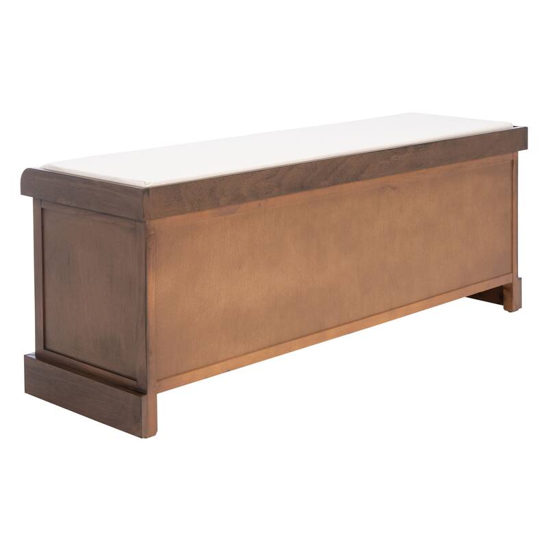 SAFAVIEH Fiorello 3-Drawer with Cushion Storage Bench - 47.3" W x 15" L x 19" H - 47Wx15Dx19H