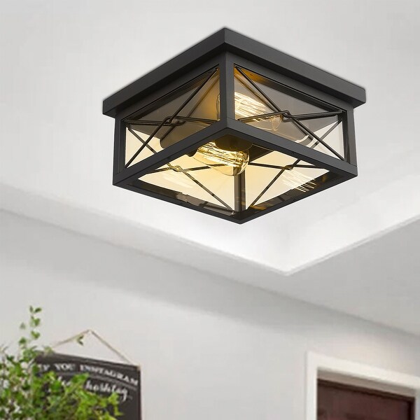 2 Light Flush Mount Ceiling Lights Black Finish On Sale Bed Bath Beyond 35468350