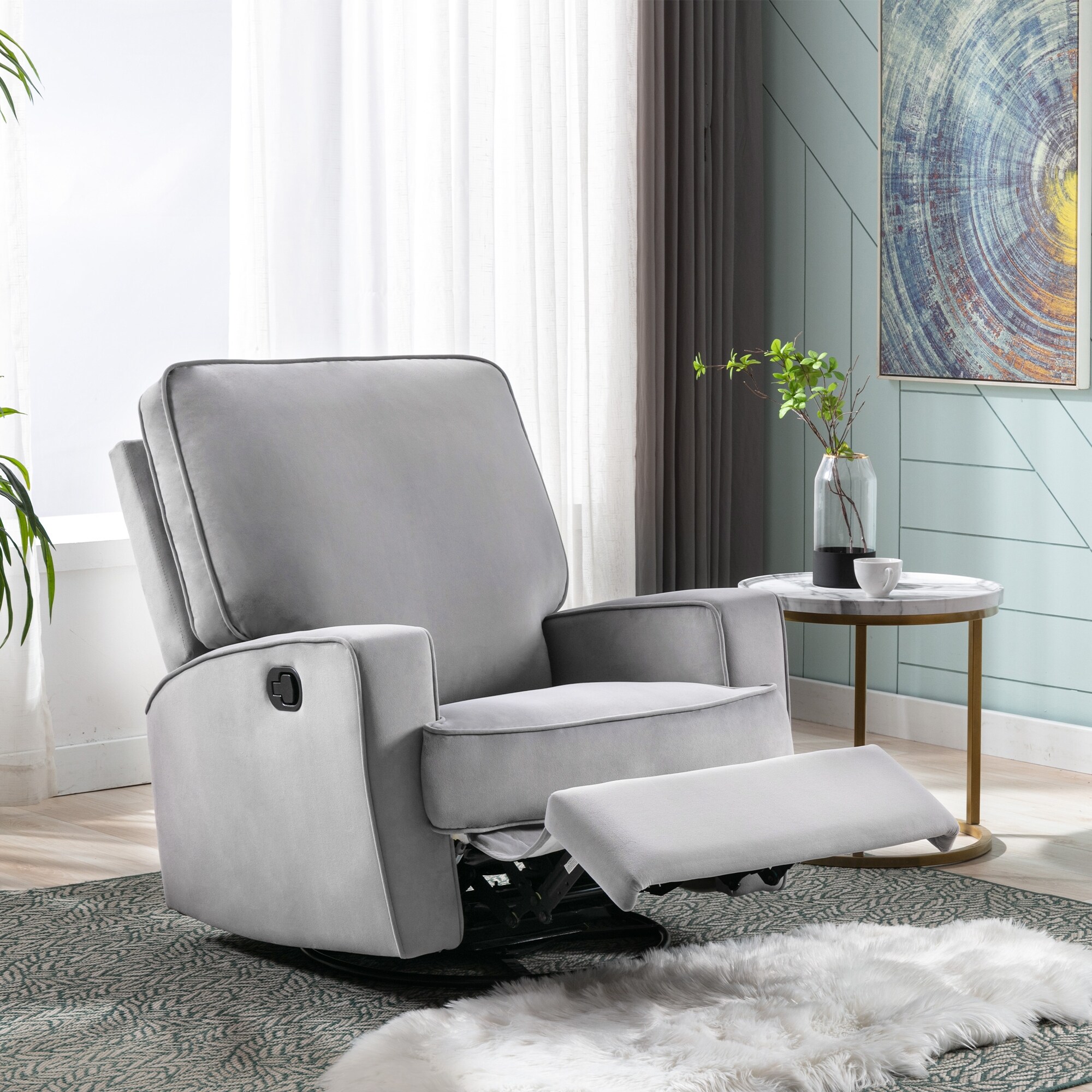 Nursery recliner 2025 glider swivel chair