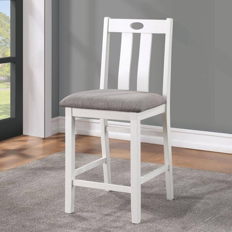 Counter Height Dining Table Set, 5 Piece Wooden Dining Table Set with Dining Table and 4 Upholstered Side Chair