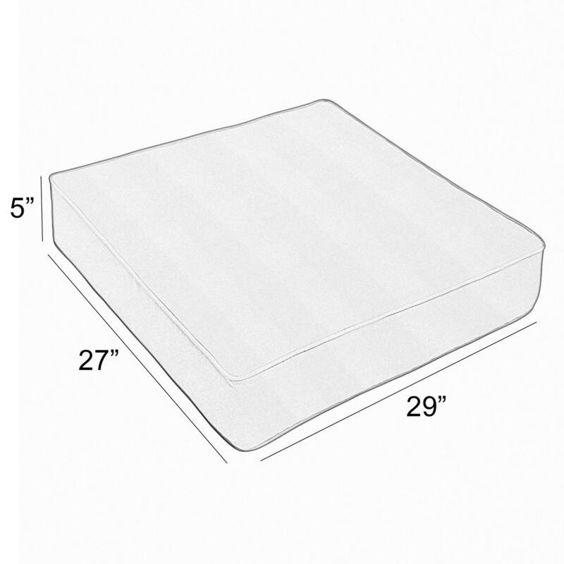 Sunbrella Canvas Granite Corded Outdoor Deep Seating Chair Cushion - 29 in w x 27 in d
