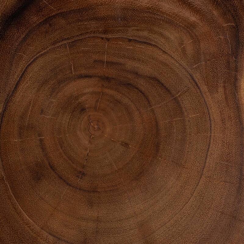 Rapha Hand-carved Suar Wood Side Table - Sculptural Accent Table with Twist Design, Modern Boho Style for Living Room or Bedroom