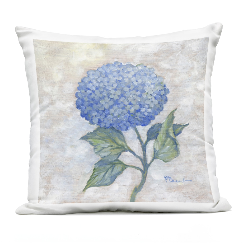 Stupell Traditional Blue Hydrangea Bloom Printed Outdoor Throw Pillow Design by Paul Brent
