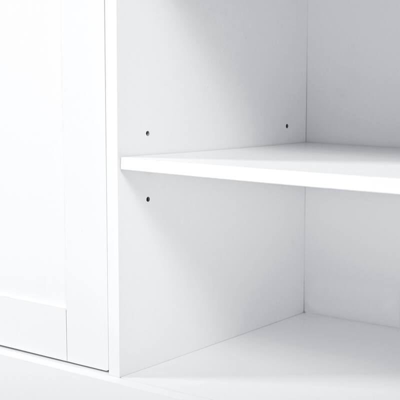 Elegant Arched Farmhouse TV Stand with Wood Grain, for TVs Up to 70" - 91.6" W × 14.9" D × 73.8" H