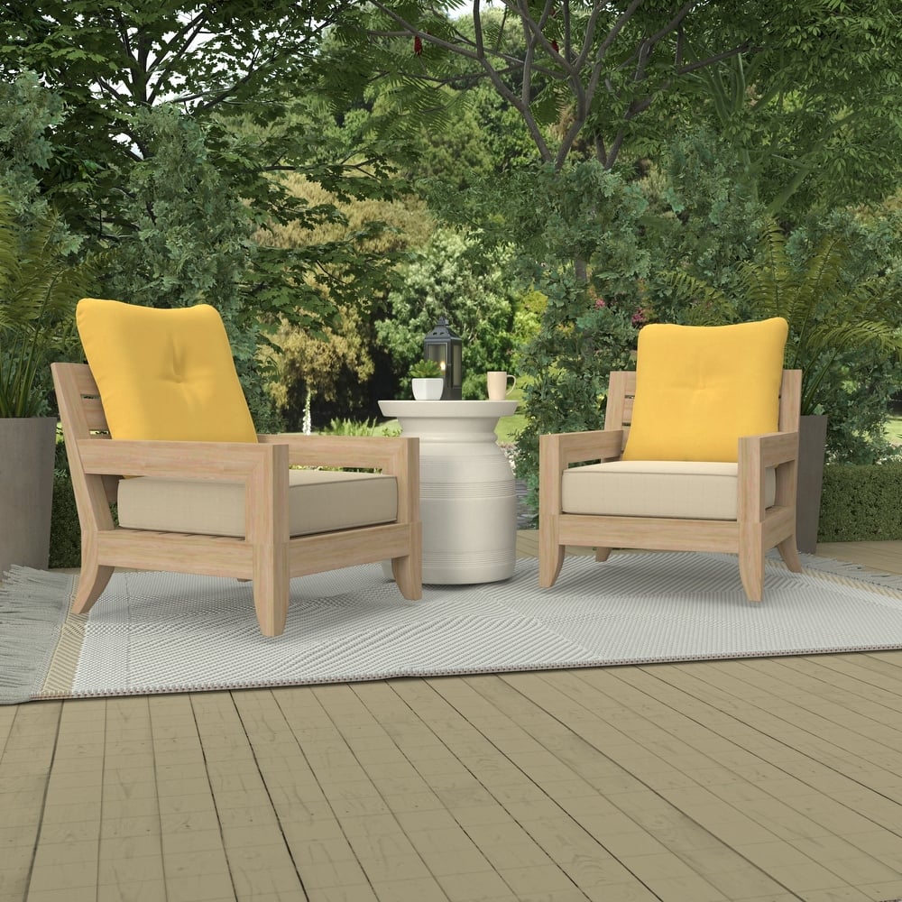 24" x 24" Tufted Outdoor Chair Back Cushion with Button - 23.5'' L x 24'' W x 7'' H