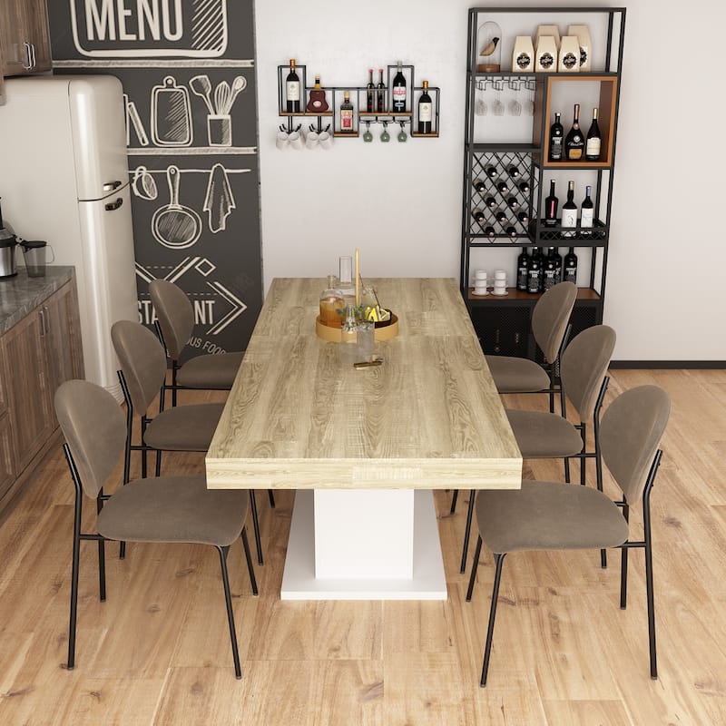 63"-78.7" Extendable Dining Table, Wood Finish Office Meeting Table