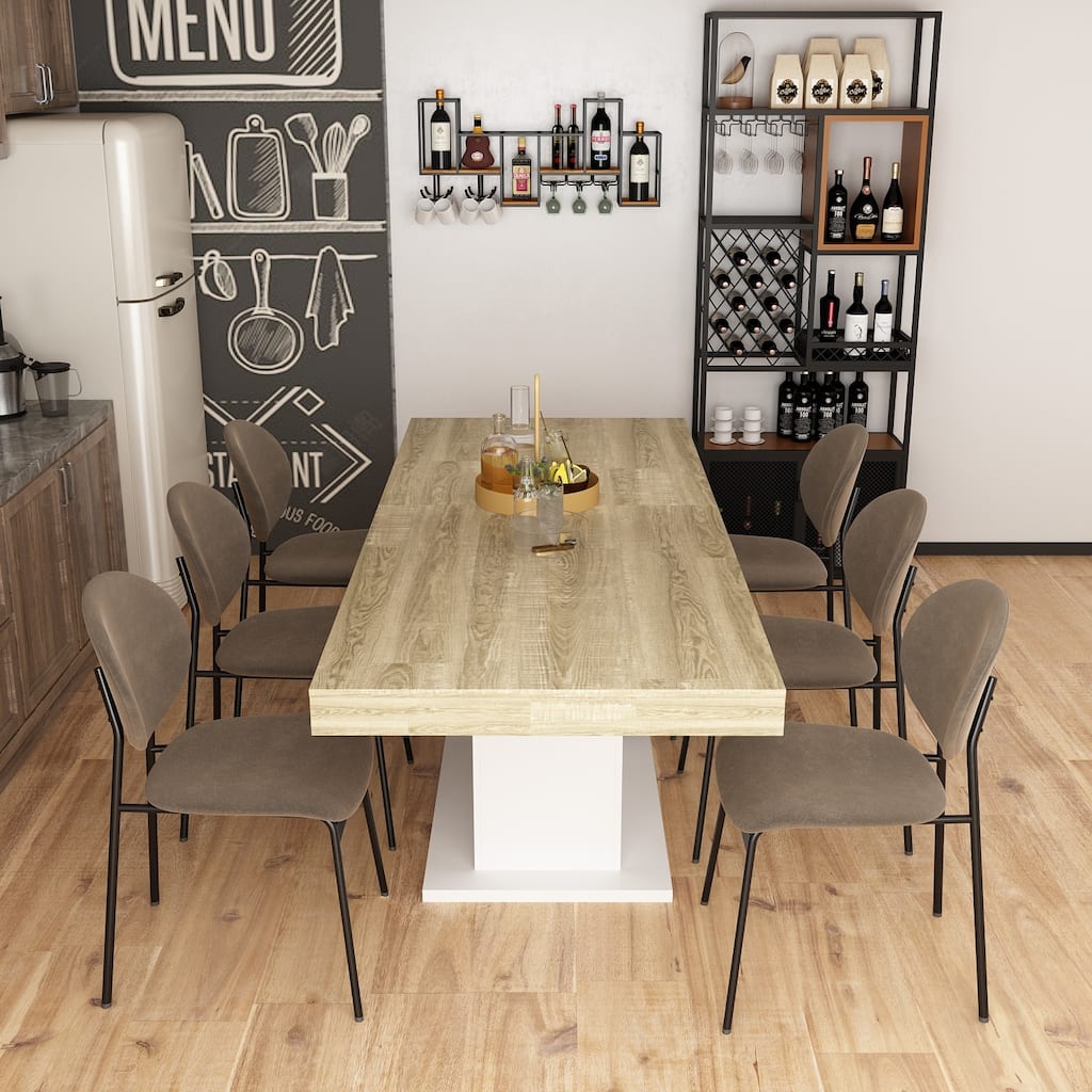 63"-78.7" Extendable Dining Table, Wood Finish Office Meeting Table