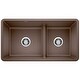 preview thumbnail 8 of 20, Blanco Precis 18-In X 33-In Granite Kitchen Sink - 33" x 18" x 9.25" Cafe Brown