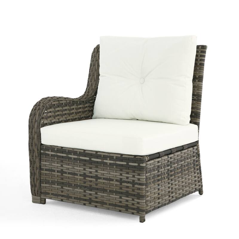 6-pieces Patio Wicker Outdoor Sectional Seating Sofa Set with Coffee Table