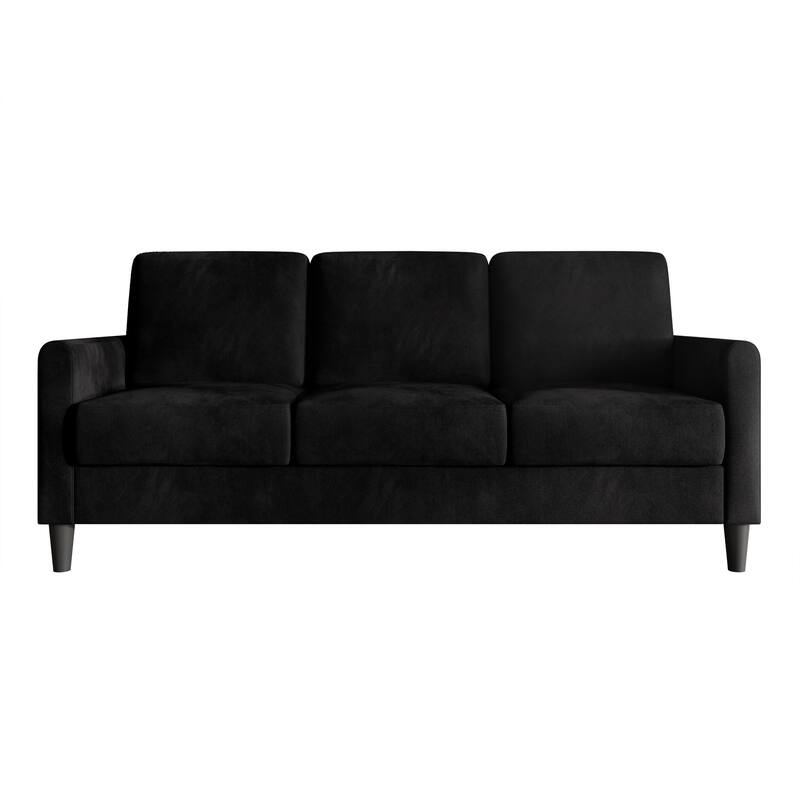 Clayfell Goliad Velvet Arm Sofa with Pocket Spring, Soft Cushions, Clean Lines Design