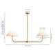 preview thumbnail 10 of 22, Rennnsan 2-Light Modern Black/Gold Linear Fabric Cone Large Pendant Light for Kitchen Island
