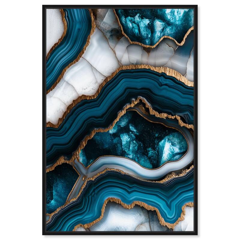 Teal Tectonic III Canvas by Art Remedy - Black - 20" x 30"