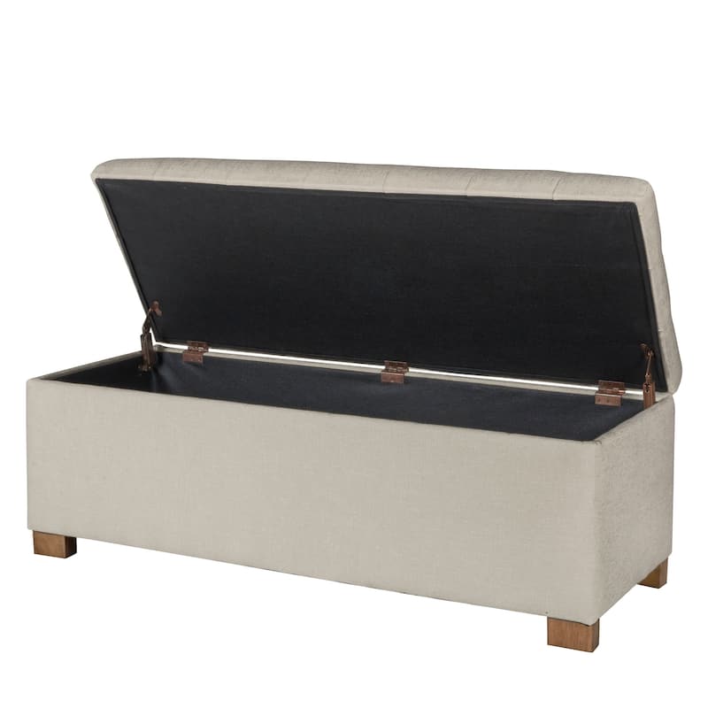 Porch & Den Camero Beige Tufted Storage Bench
