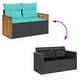 preview thumbnail 14 of 21, vidaXL Patio Sofa Set with Cushions Outdoor Furniture 7 Piece Poly Rattan - 21.7 x 24.4 x 27.2