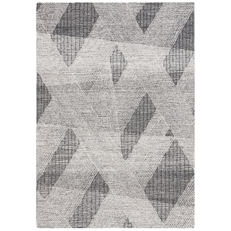 SAFAVIEH Handmade Abstract Zarina Geometric Wool Rug - 8' x 10' - Ivory/Charcoal