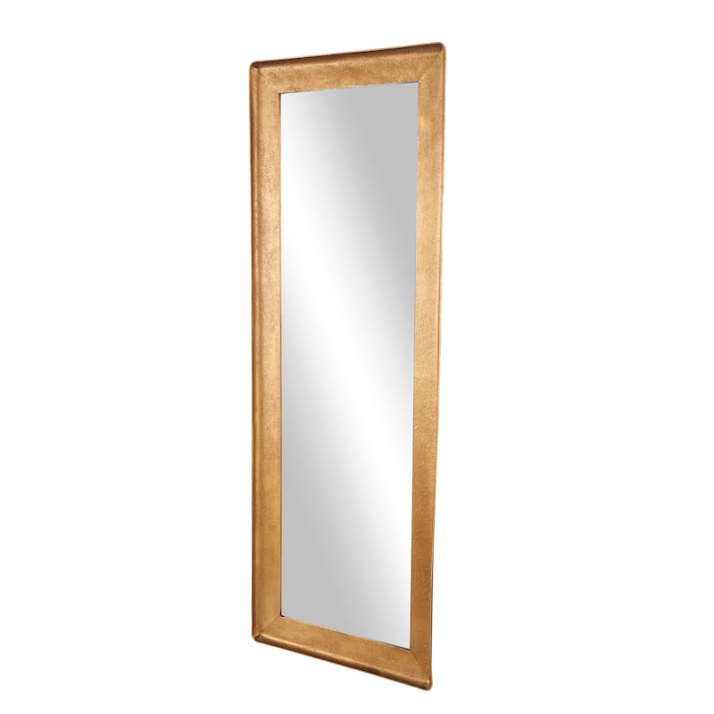 Metal Wall Mirror with Textured Frame - Gold - Roche River Decor